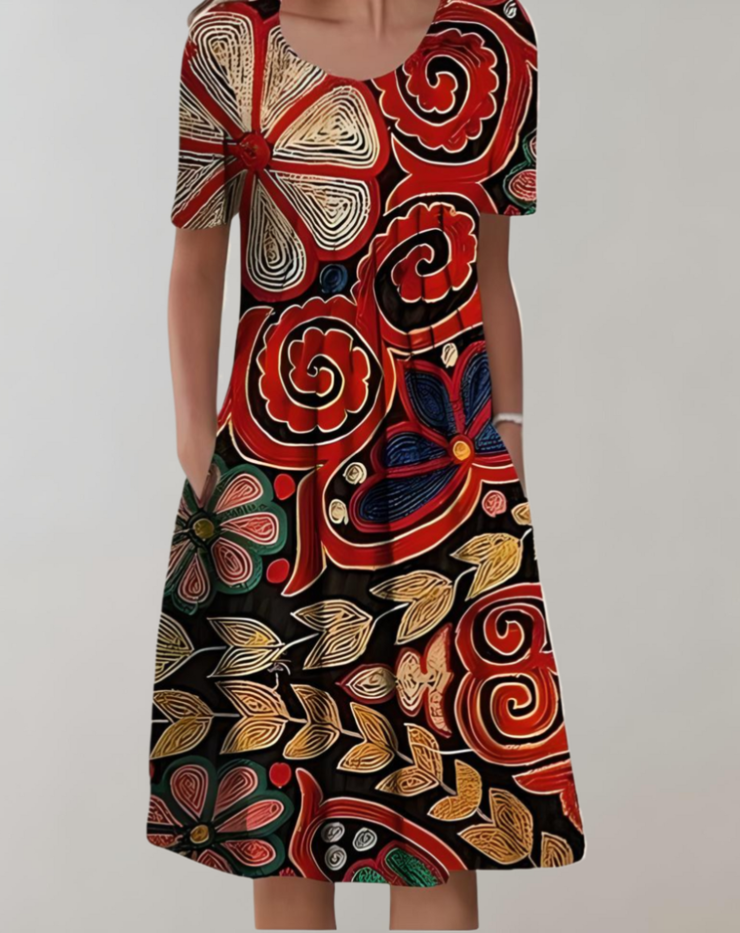 Charlotte | Round Neck Floral Print Dress