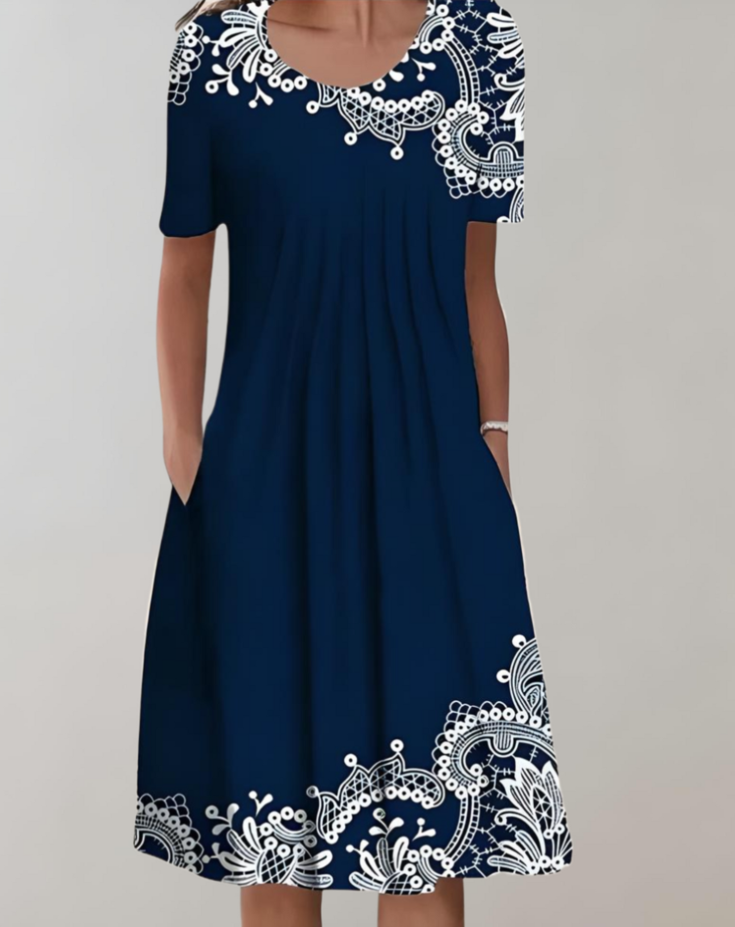 Charlotte | Round Neck Floral Print Dress