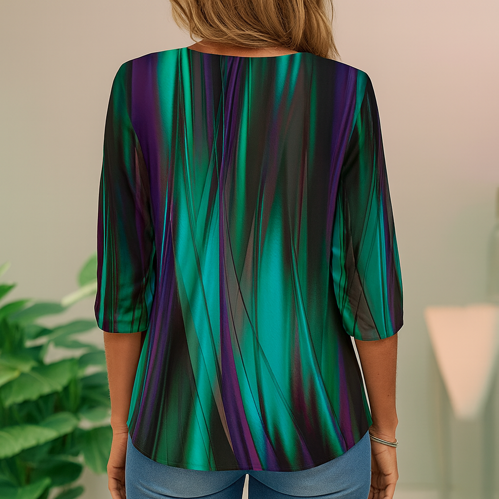 Alora™ Comfy Green Round Neck Top