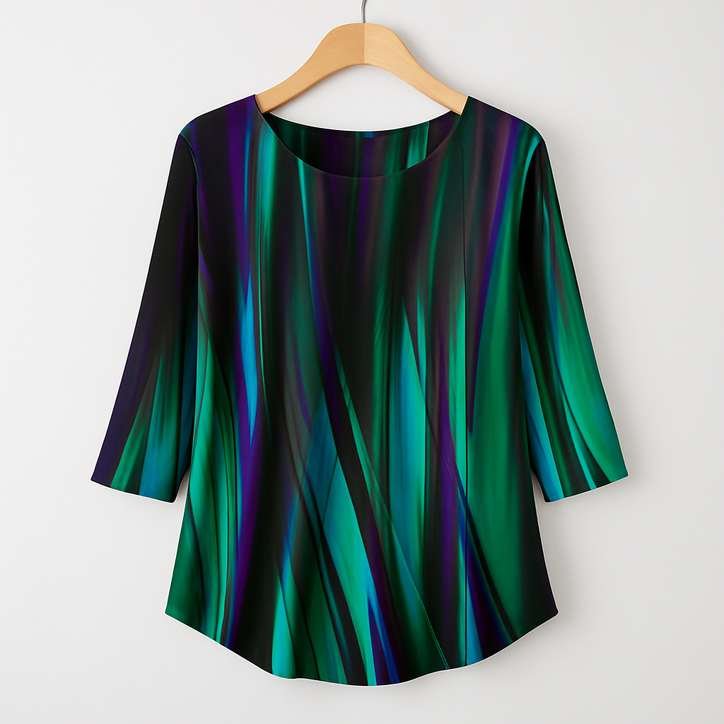 Alora™ Comfy Green Round Neck Top