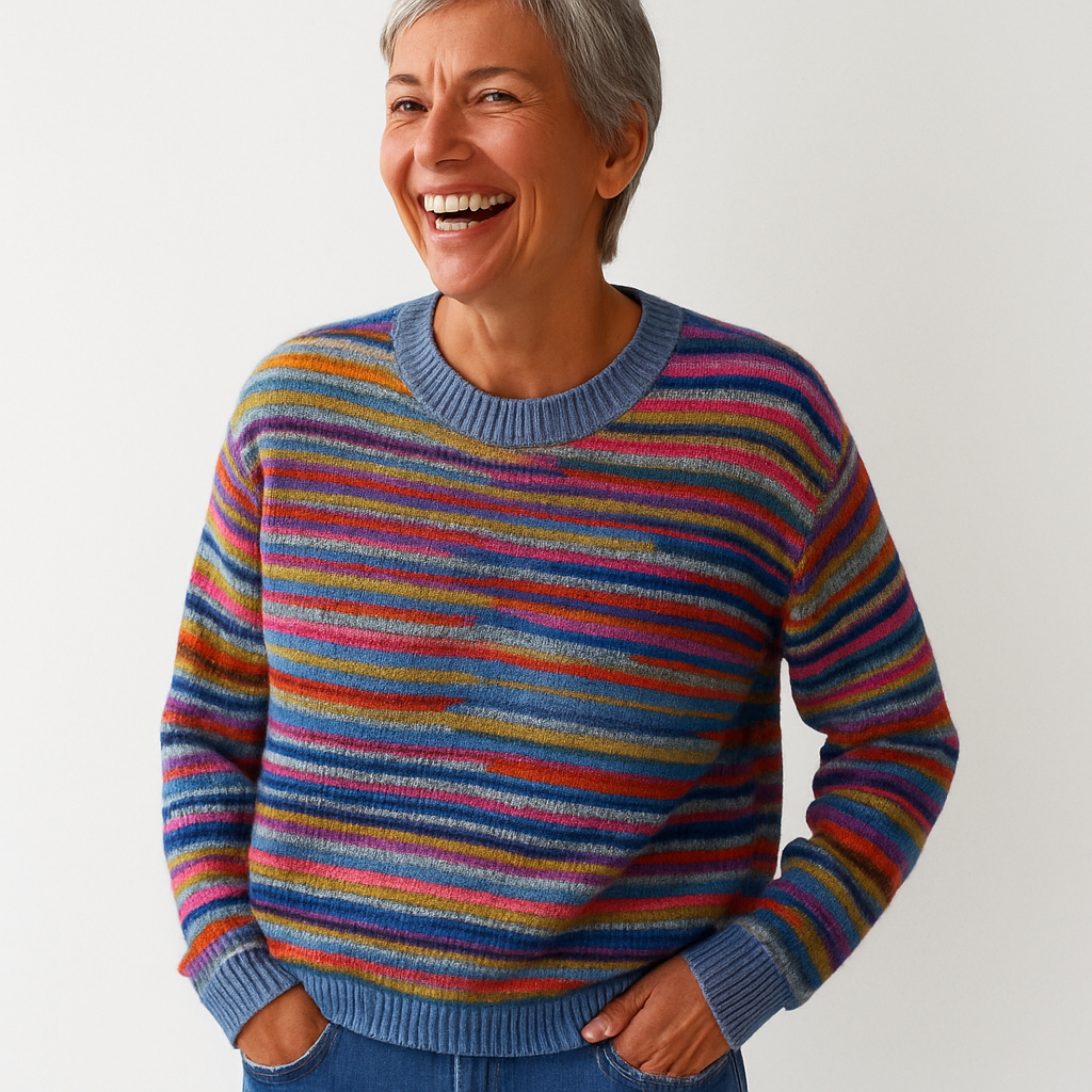 Elira™ Unique Striped Long Sleeve Sweater