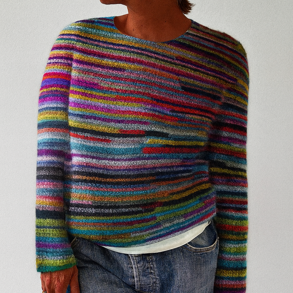 Elira™ Unique Striped Long Sleeve Sweater