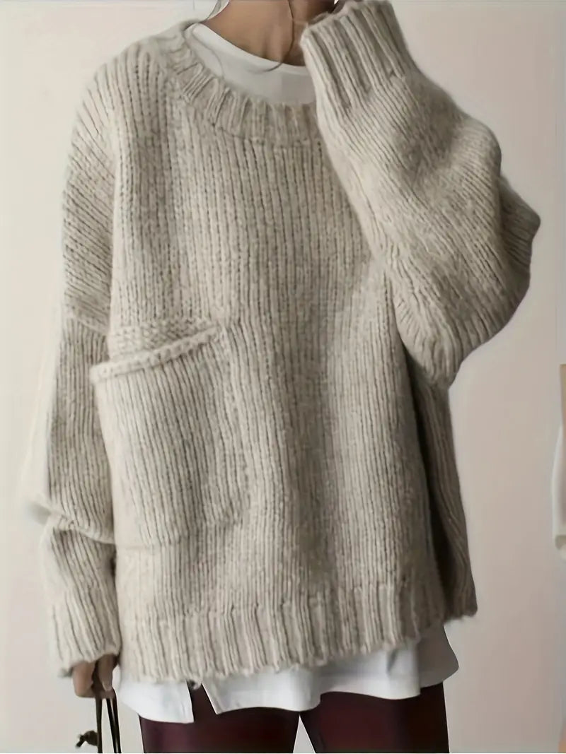 Ivory™ Oversized Pocket Front Sweater