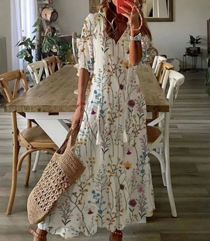 Diana - Bohemian Style Print Maxi Dress