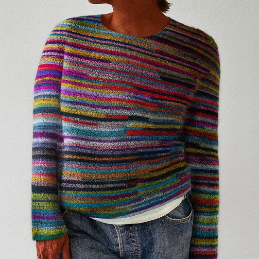 Elira™ Unique Striped Long Sleeve Sweater