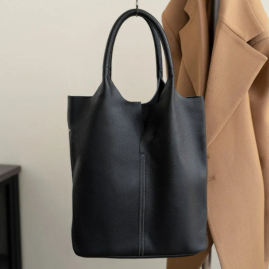 saga™ – light blue bucket bag in luxury leather look