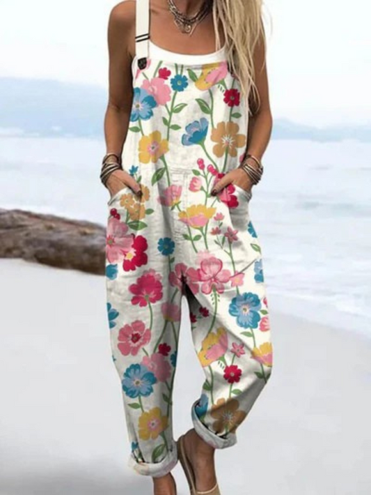 Sienna | Floral Print Vintage Wide-Leg Jumpsuit