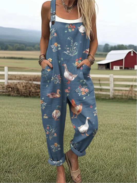 Nora | Lightweight Wide Leg Vintage Jumpsuit